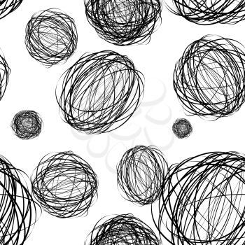 Royalty Free Clipart Image of a Ball Scribbles