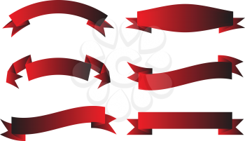 Royalty Free Clipart Image of a Collection of Red Scrolls