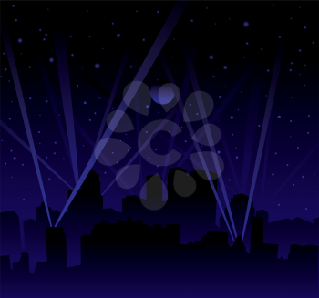 Royalty Free Clipart Image of Search Lights