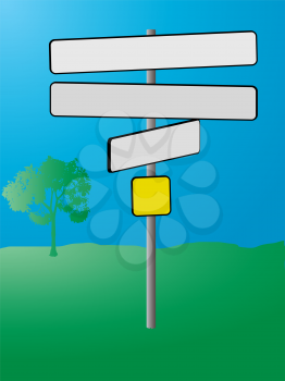 Royalty Free Clipart Image of a Blank Sign Post