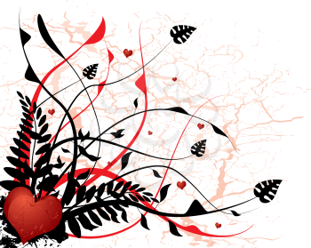 Royalty Free Clipart Image of a Heart and Flourish