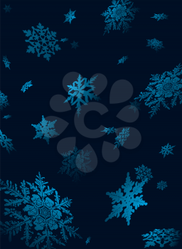 Royalty Free Clipart Image of a Blue Snowflake Background