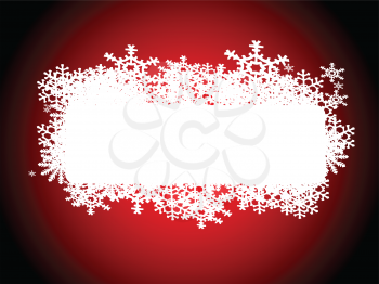 Royalty Free Clipart Image of a Tag on Red With Snowflakes