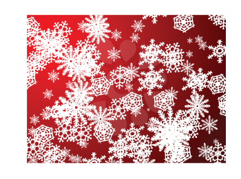Royalty Free Clipart Image of a Red Snowflake Background