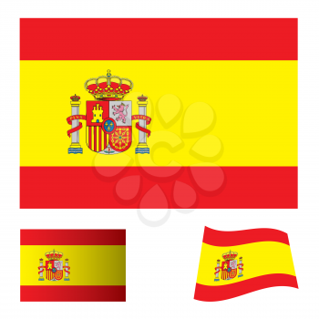 Royalty Free Clipart Image of a Spanish Flag Set