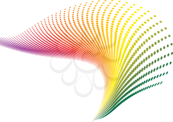 Royalty Free Clipart Image of a Dotted Spiral Rainbow
