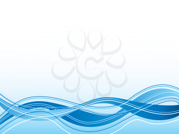 Royalty Free Clipart Image of a Wavy Blue Bottom Border