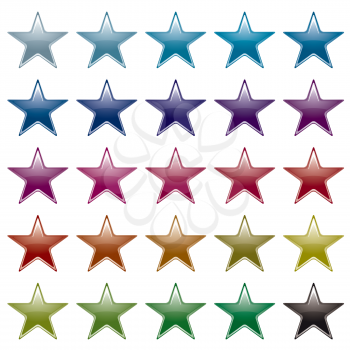 Royalty Free Clipart Image of a Set of Stars