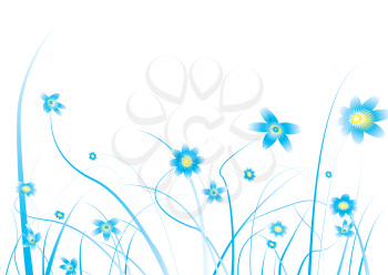 Royalty Free Clipart Image of a White Background With Flowers on the Bottom