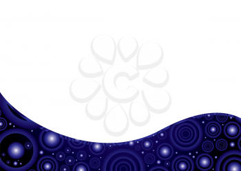 Royalty Free Clipart Image of a Wavy Blue and White Space