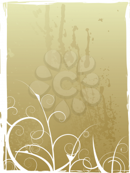 Royalty Free Clipart Image of a Soft Golden Background With Flourishes