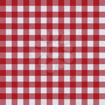 Royalty Free Clipart Image of a Red and White Tablecloth