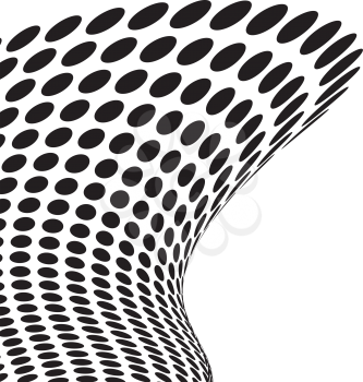 Royalty Free Clipart Image of a Black Dotted Wave