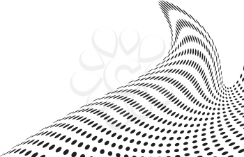 Royalty Free Clipart Image of a Dotted Wave on White
