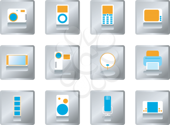 Royalty Free Clipart Image of Technology Buttons