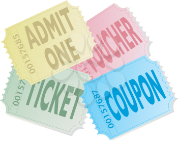 Royalty Free Clipart Image of Tickets
