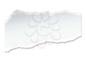 Royalty Free Clipart Image of Torn White Paper