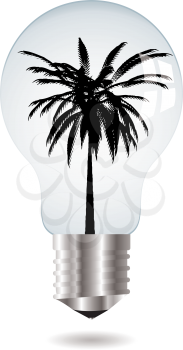 Royalty Free Clipart Image of a Tree in a Light Bulb