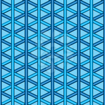 Royalty Free Clipart Image of an Interlocking Pattern in Blue