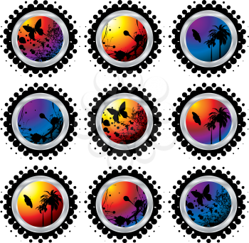 Royalty Free Clipart Image of Buttons