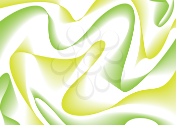 Royalty Free Clipart Image of Green and Yellow Twisted Background