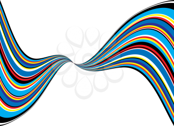 Royalty Free Clipart Image of a Twisted Rainbow on White