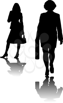 Royalty Free Clipart Image of Two Businesswomen