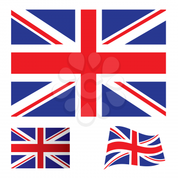Royalty Free Clipart Image of a Set of UK Flags