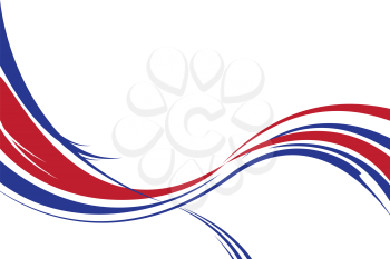 Royalty Free Clipart Image of a Red, White and Blue Ribbon on a White Background