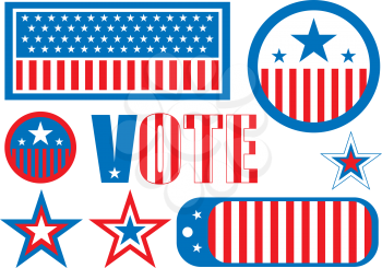 Royalty Free Clipart Image of US Election Symbols