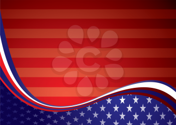 Royalty Free Clipart Image of an American Flag Inspired Background