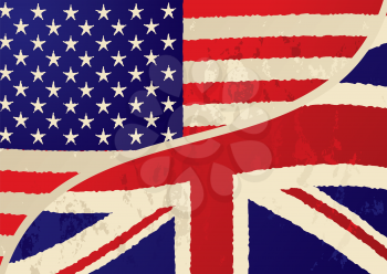 Royalty Free Clipart Image of a Combined American and British Flag
