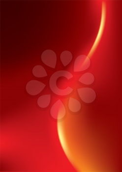 Royalty Free Clipart Image of a Wave Fiery Background