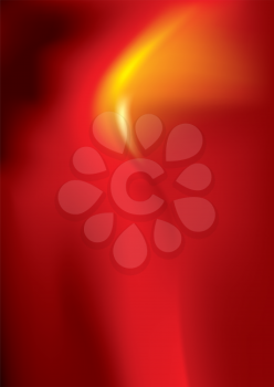 Royalty Free Clipart Image of a Red Background With a Glowing Yellow Flame