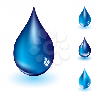 Royalty Free Clipart Image of Four Drops