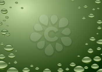 Royalty Free Clipart Image of a Green Background With Bubbles