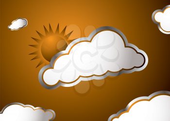 Royalty Free Clipart Image of a Sun Behind a Cloud