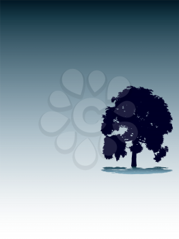 Royalty Free Clipart Image of a Lone Tree
