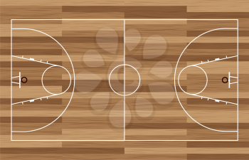 Royalty Free Clipart Image of a Basketball Floor
