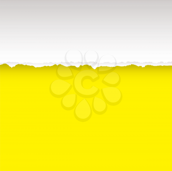 Royalty Free Clipart Image of Torn Yellow Paper