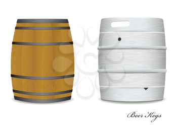 Royalty Free Clipart Image of Two Beer Kegs