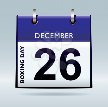 Royalty Free Clipart Image of a Boxing Day Calendar Page