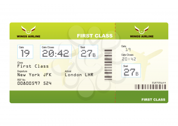 Royalty Free Clipart Image of Plane Ticket