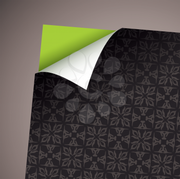 Wallpaper paper icon with green card and modern pattern