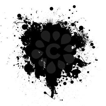 Abstract black ink grunge splat with room for your text