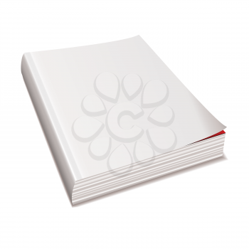 Blank white paper back book with shadow spine