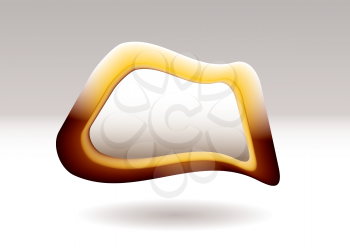 Golden shape icon blob with copy space and blank area for your text