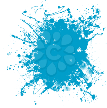 Grunge ink splat background blob with halftone dots