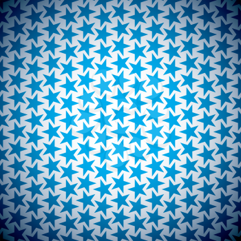 Abstract blue star seamless background with old grunge effect