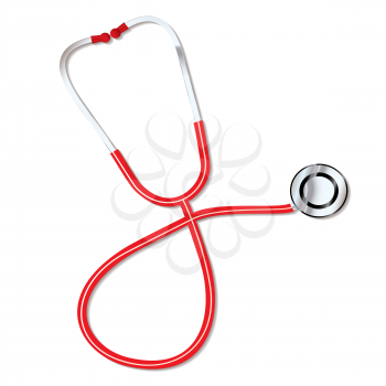 Red Doctors medical stethoscope for listening to Heart beat